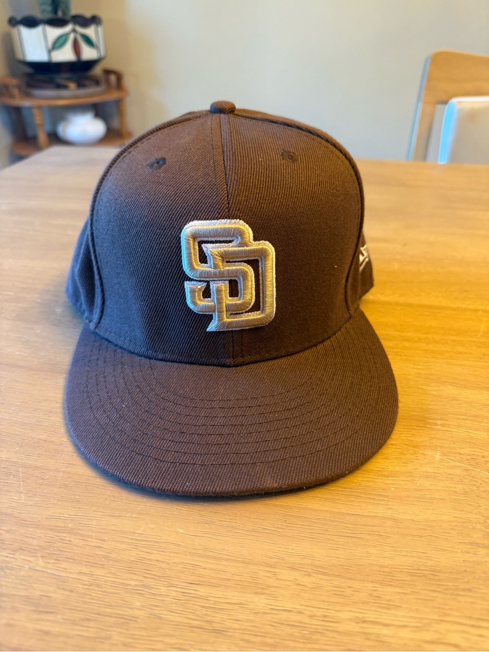 San Diego Padres Brown Fitted Cap - Classic SD Logo Size 7 3/8